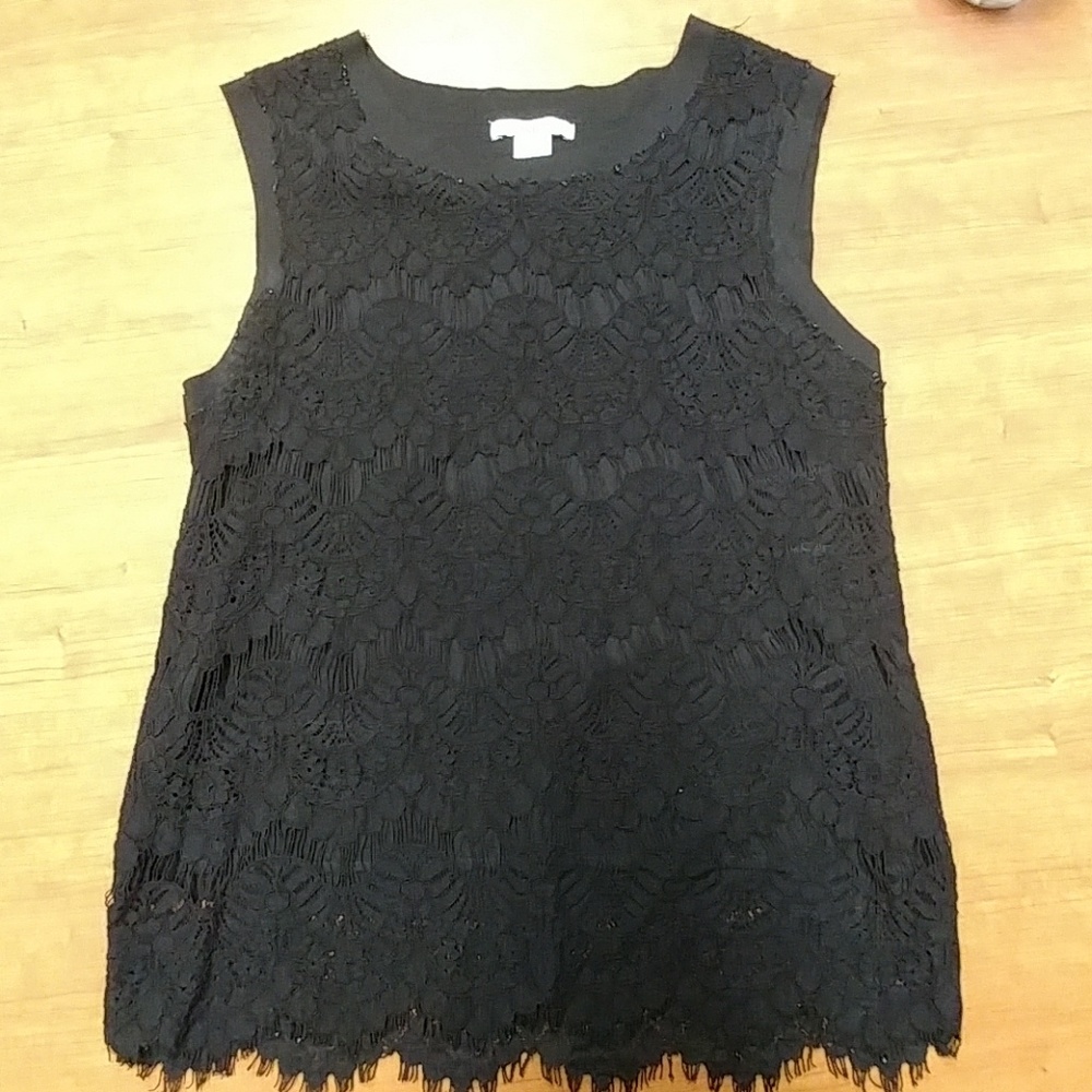 Bar III lace black top